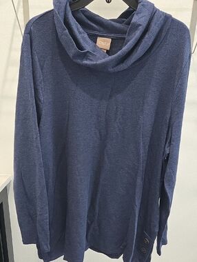 Chico's Navy Cowl Neck Lightweight Sweater